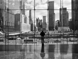 Kunstdruk Henri Silberman - Looking at Ground Zero 80x60cm