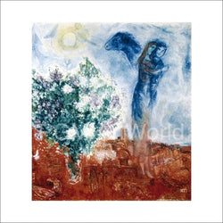 Kunstdruk Marc Chagall - Die Liebenden über St.Paul 70x70cm