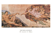 Kunstdruk Michelangelo - La creazione di Adamo 120x80cm