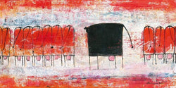 Kunstdruk Marianne Kindt - Schwarze Kuh 100x50cm