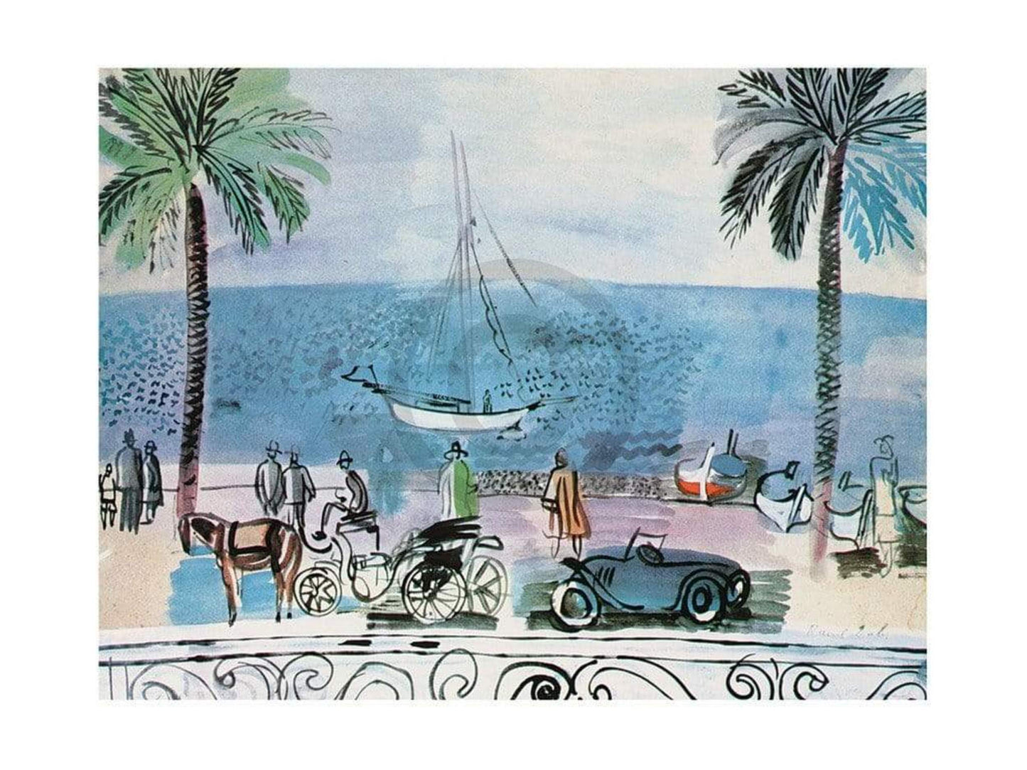 Kunstdruk Raoul Dufy - Promenade a Nice 80x60cm