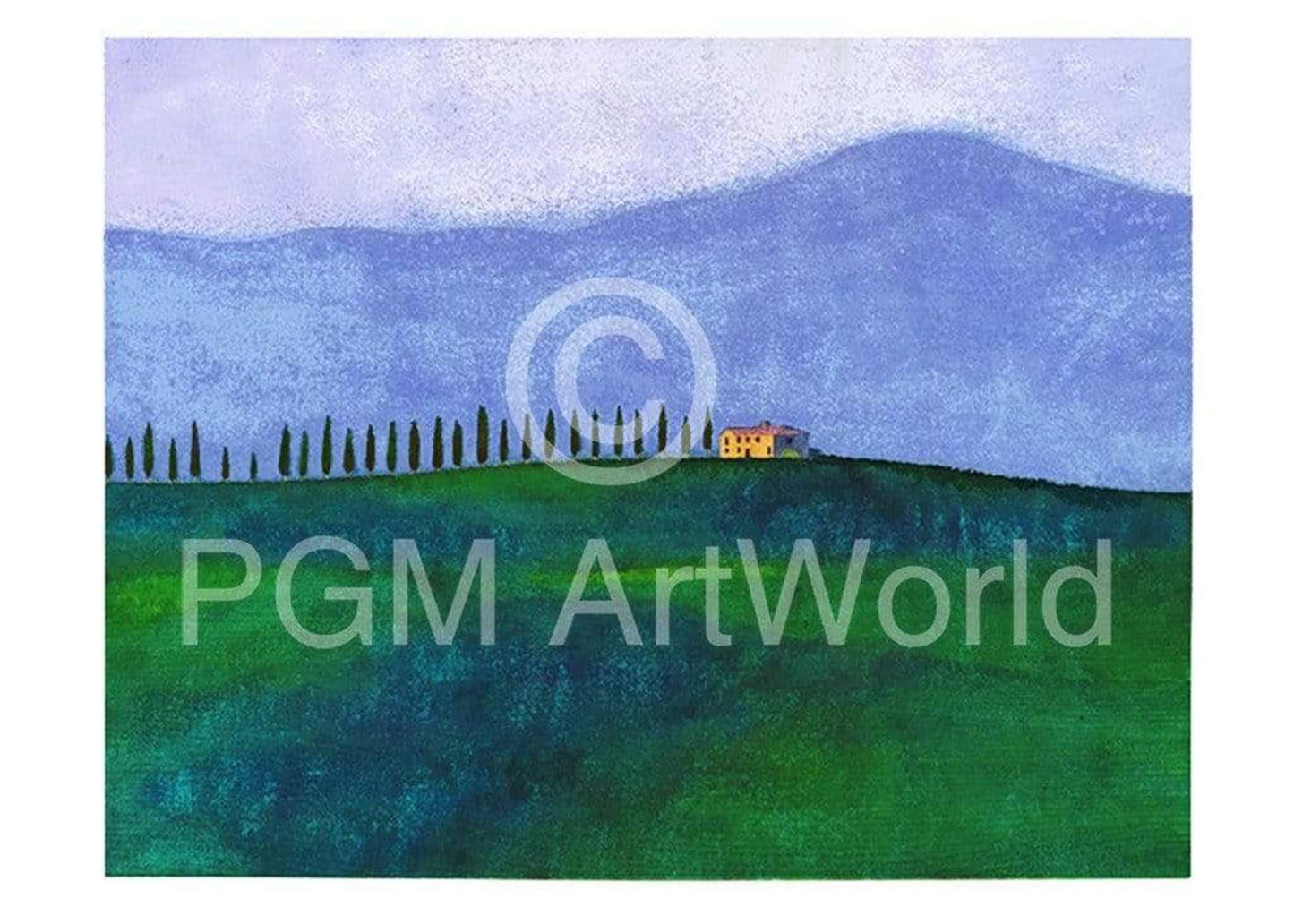 Kunstdruk Ralf Westphal - Abendstimmung in der Toskana 70x50cm