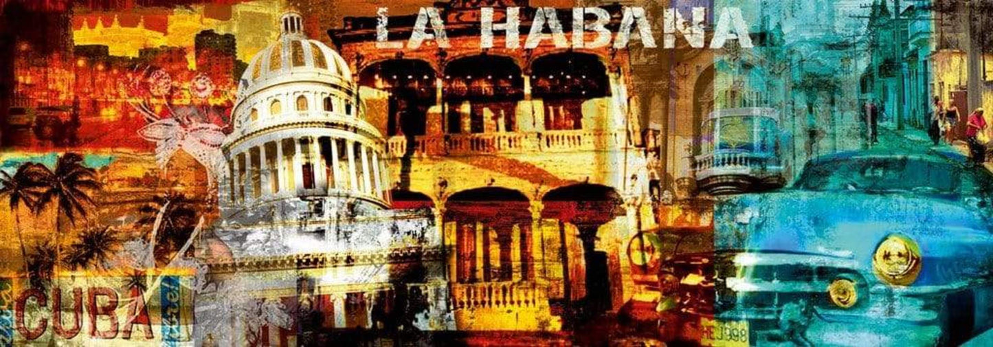 Kunstdruk Saskia Porkay - La Habana 100x35cm