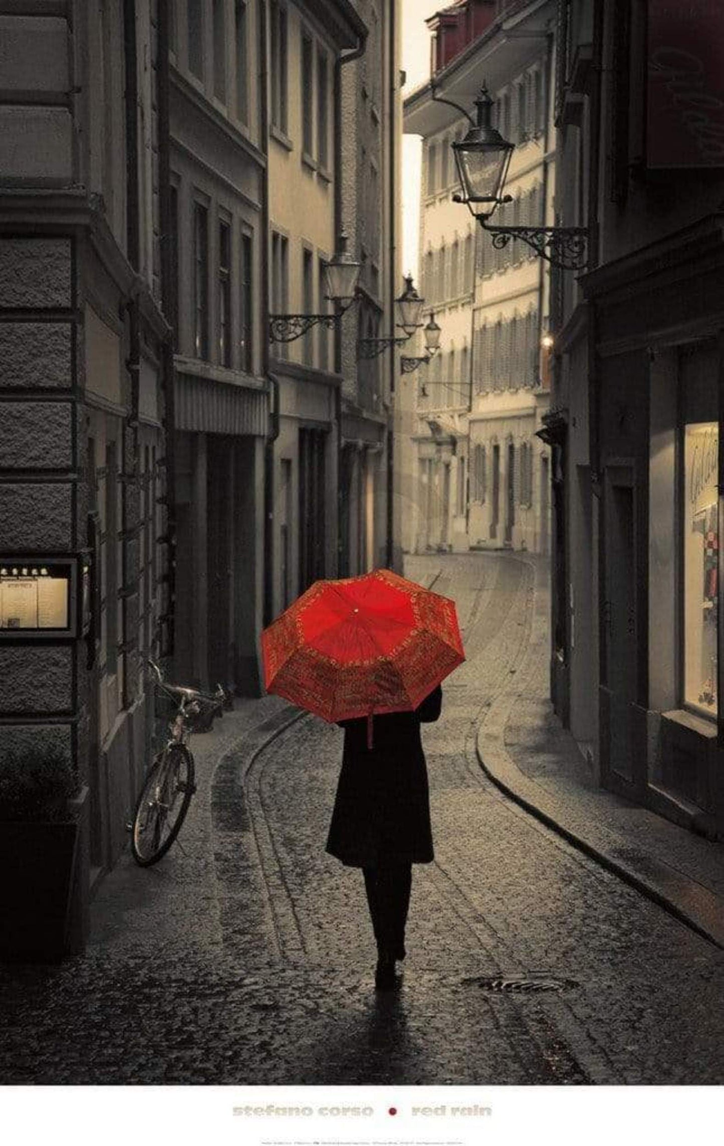 Kunstdruk Stefano Corso - Red Rain 61x96cm
