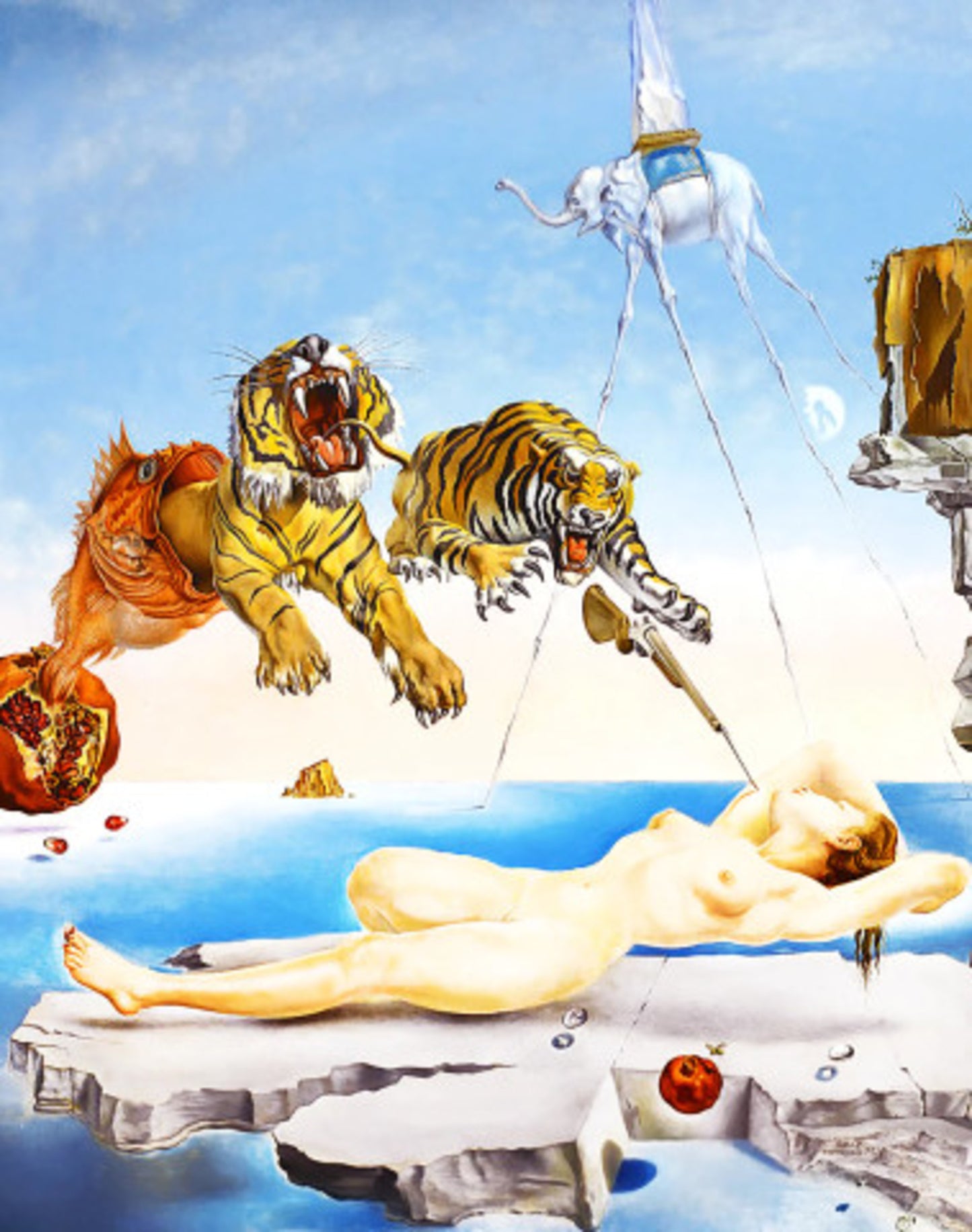 Kunstdruk Salvador Dali - Une seconde avant l'eveil 60x80cm