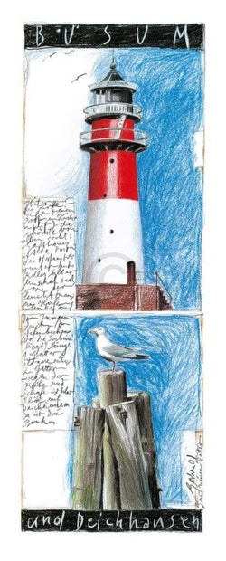 Kunstdruk Sabine Gerke - Büsum 25x60cm