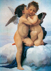 Kunstdruk William Bouguereau - First Kiss 50x70cm