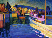 Kunstdruk Wassily Kandinsky - Herbstlandschaft mit Booten 80x60cm