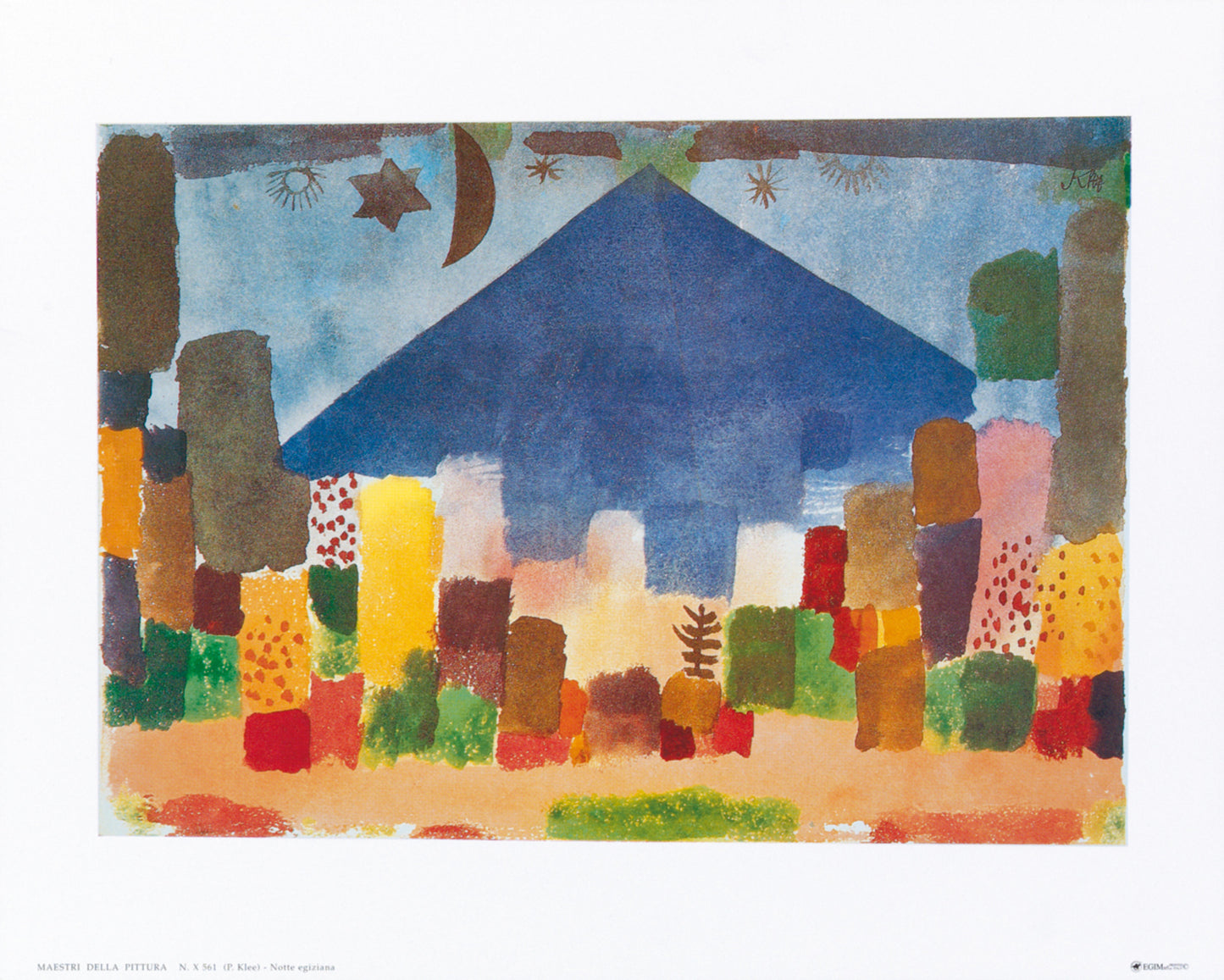 Kunstdruk Paul Klee - Notte egiziana 30x24cm