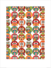 Kunstdruk Valentina Ramos - Owls Family 60x80cm