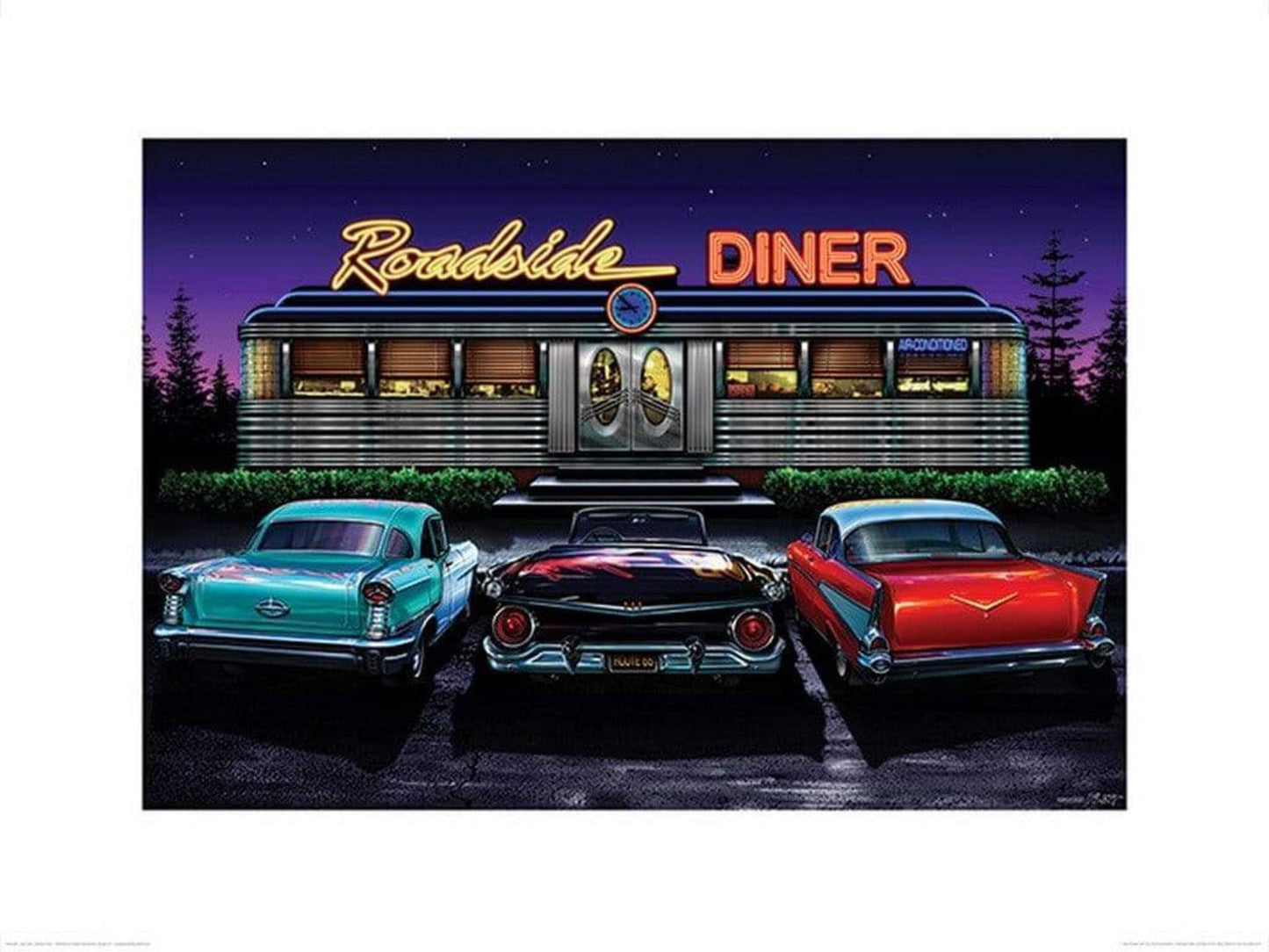 Kunstdruk Roadside Diner Helen Flint 80x60cm