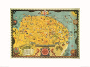 Kunstdruk Norfolk Map 80x60cm
