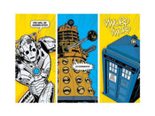 Kunstdruk Doctor Who Comic Sections 80x60cm
