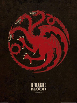 Kunstdruk Game of Thrones Targaryen 60x80cm