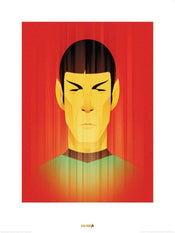 Kunstdruk Star Trek Beaming Spock 50th Anniversary 60x80cm