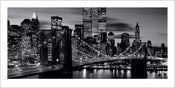 Kunstdruk Brooklyn Bridge Black and White 100x50cm