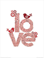 Kunstdruk Valentina Ramos - Red Love 30x40cm