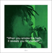 Kunstdruk Bob Marley iQuote Herb 40x40cm