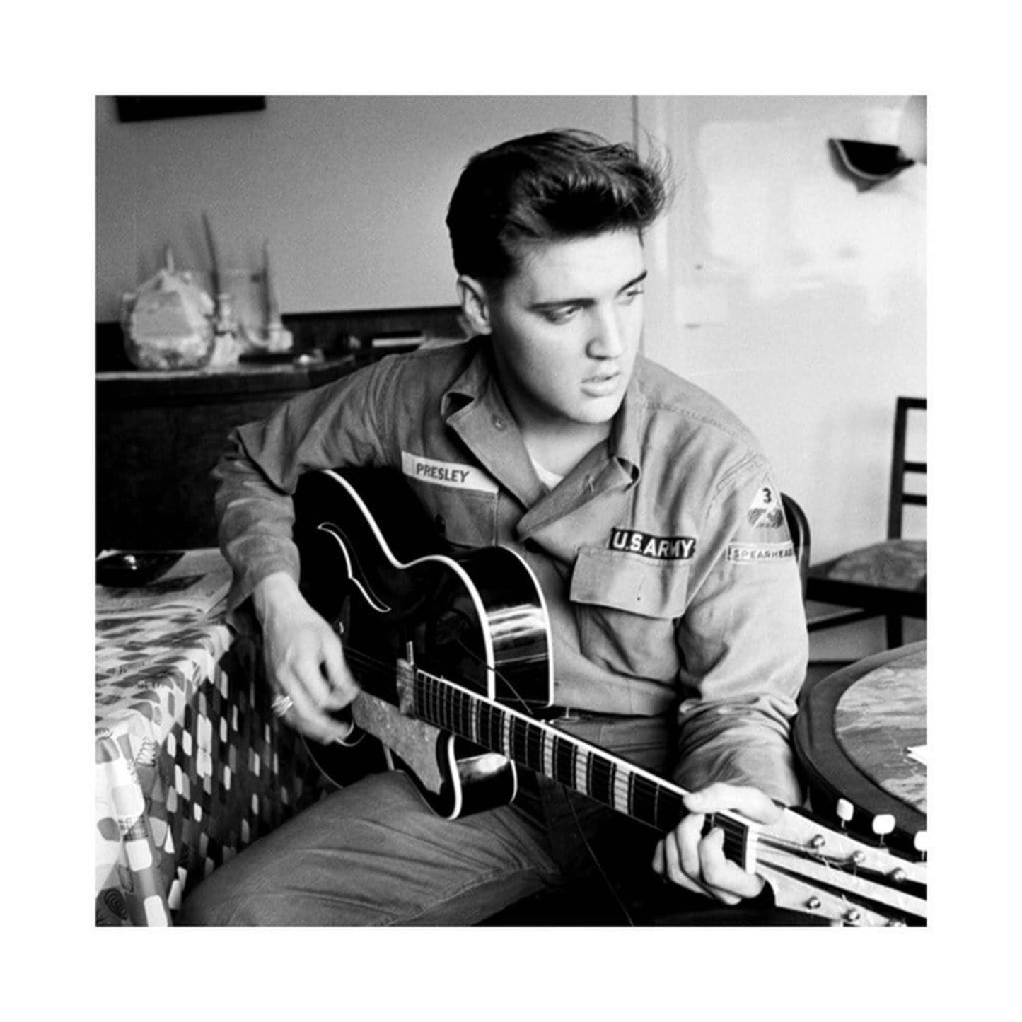 Kunstdruk Elvis Presley US Army 40x40cm
