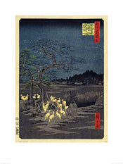 Kunstdruk Hiroshige - Fox Fires on New Years Eve at the Changing Tree in Oji 60x80cm