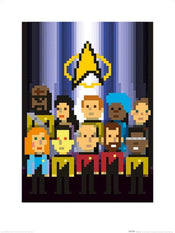 Kunstdruk Star Trek The Next Generation Trexels TNG Crew 60x80cm