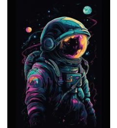Astronaut Retro Colours Art Print 40x50cm