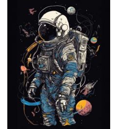 Astronaut Space Art Print 40x50cm