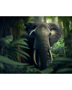 Jungle Elephant Art Print 40x50cm