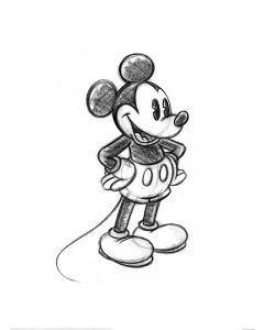 Mickey Mouse Sketch Art Print 60x80cm
