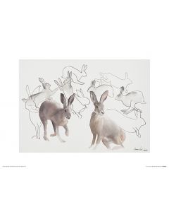 Springende Hazen Art Print Aimee Del Valle 30x40cm