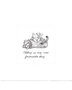 Winnie The Pooh Today Is My New Favourite Day Art Print 30x30cm