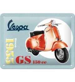 Vespa GS 150 Since 1955 Metalen Wandplaat 15x20cm