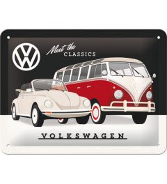 VW Meet The Classics Metalen Wandplaat 15x20cm