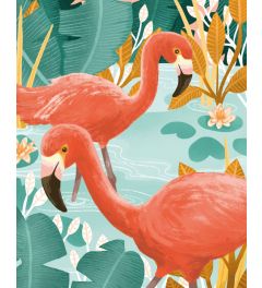 Flamingo's in het Water Kunstdruk 40x50cm