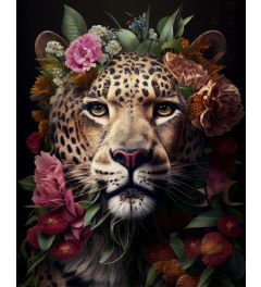 Flower Jaguar Art Print 40x50cm