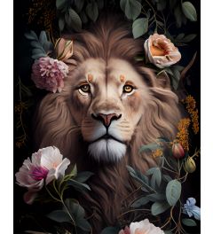 Flower Lion Art Print 40x50cm