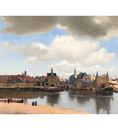 Schilderij Gezicht op Delft van Johannes Vermeer op maat gemaakt