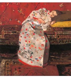 Schilderij Meisje In Witte Kimono van George Hendrik Breitner op maat gemaakt