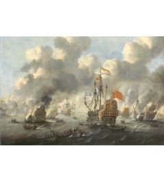Het verbranden van de Engelse vloot van Peter van de Velde op maat gemaakt