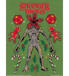 Stranger Things Christmas Demogorgon Art Print 30x40cm