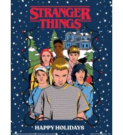 Stranger Things Happy Holidays Art Print 30x40cm