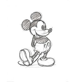 Mickey Mouse Sketched Single Art Print 60x80cm