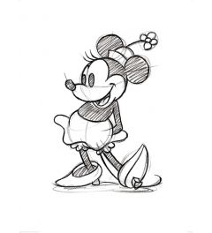 Minnie Mouse Sketched Single Art Print 60x80cm