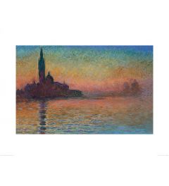 Monet Sunset in Venice Art Print 60x80cm