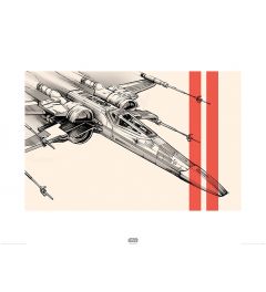 Star Wars X-Wing Pencil Art Print 60x80cm