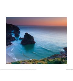 Mark Squire Bedruthan Steps Sunset II Art Print 40x50cm