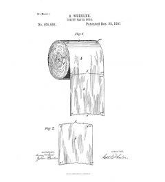 Toilet Paper Roll Patent Art Print 40x50cm