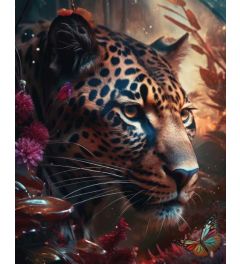 Leopard Sunset Prowl Art Print 40x50cm