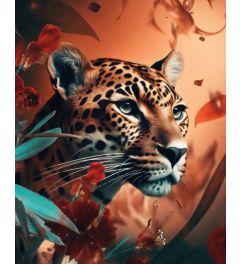 Leopard Peeking Through Art Print 40x50cm