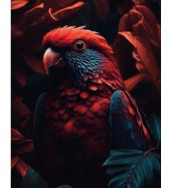 Red Jungle Bird Art Print 40x50cm